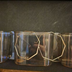 Elegant Gold Octagon Shaped Hoops